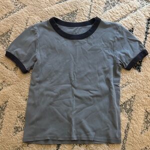Brandy Melville Blue Tee with Navy Accents